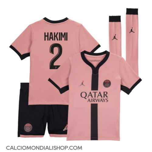 Maglie da calcio Paris Saint-Germain Achraf Hakimi #2 Terza Maglia Bambino 2024-25 Manica Corta (+ Pantaloni corti)